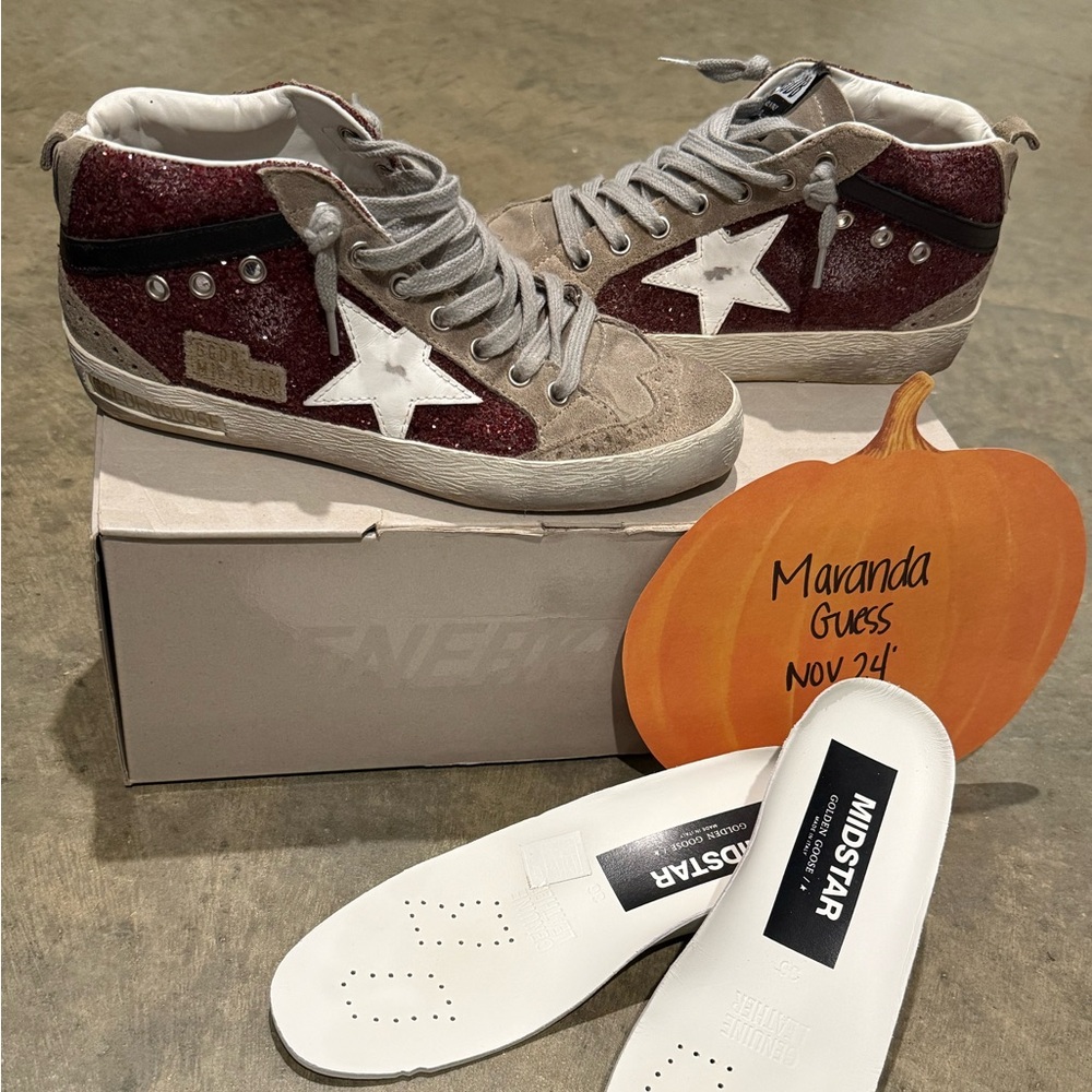 Maroon Glitter Mid Star-GGDB 36